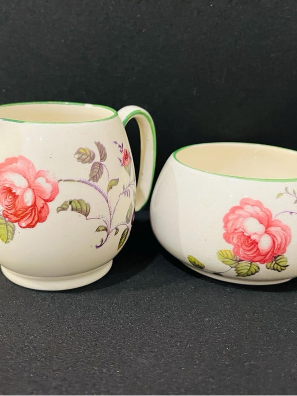 Royal Winton Grimwades Rosebud creamer and Sugar Bowl | England 1930s–40s